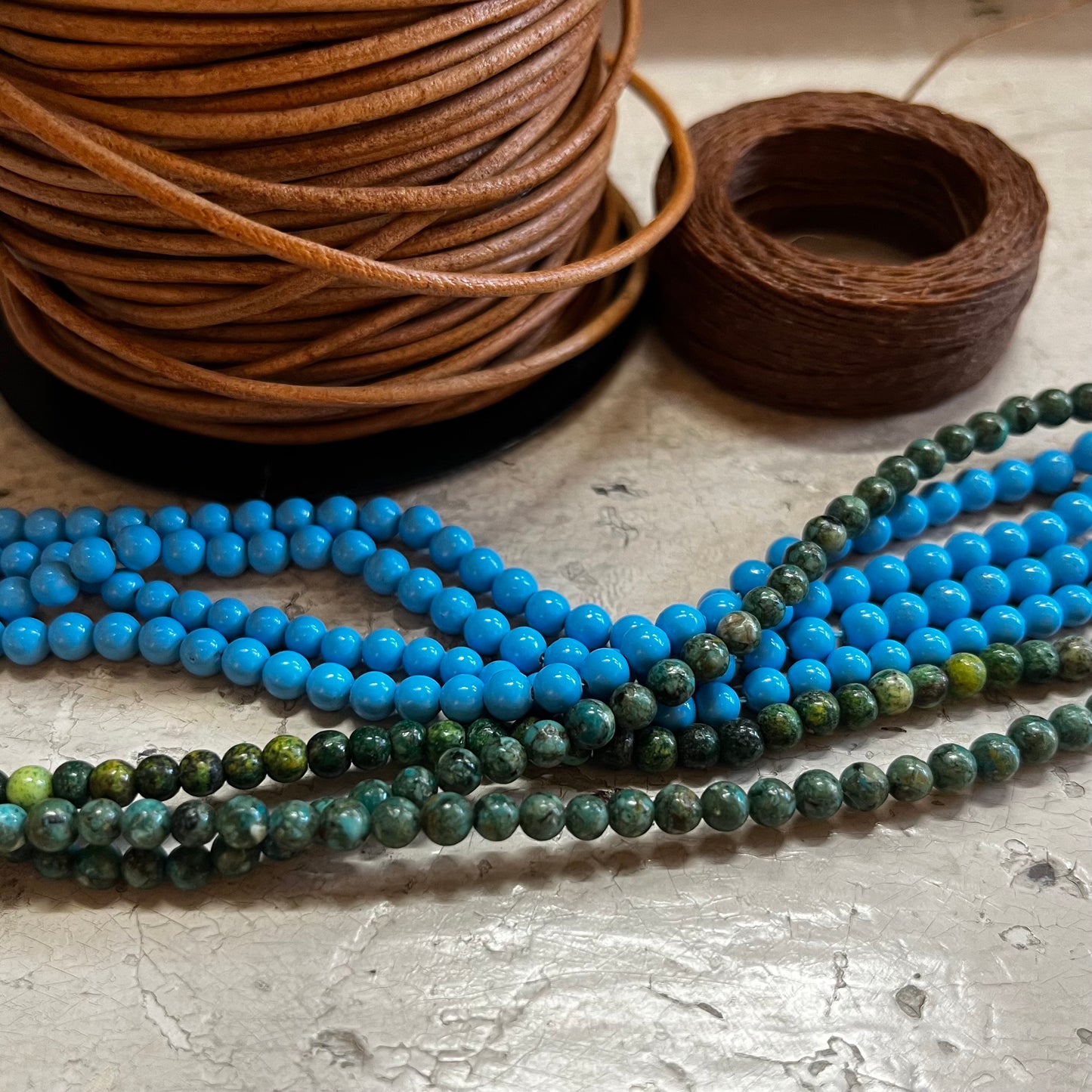 Make and Take-Turquoise and Leather Wrap Bracelet