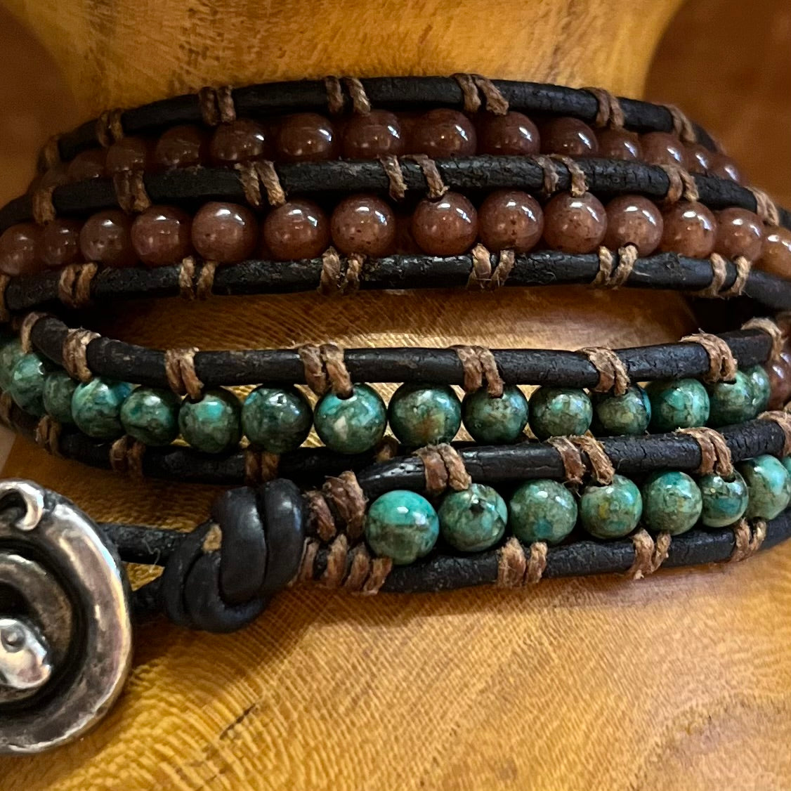 Make and Take-Turquoise and Leather Wrap Bracelet